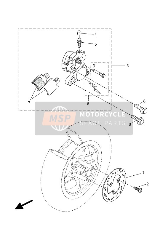 Yamaha EW50N SLIDER 2011 Étrier de frein avant pour un 2011 Yamaha EW50N SLIDER